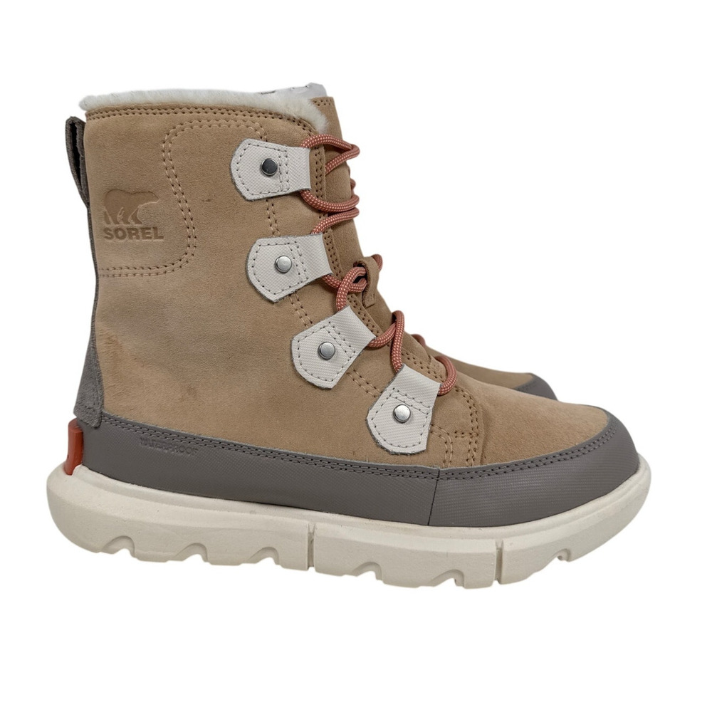 Sorel Explorer II Joan Winter Boots Womens 7 Waterproof Suede Insulated Sand